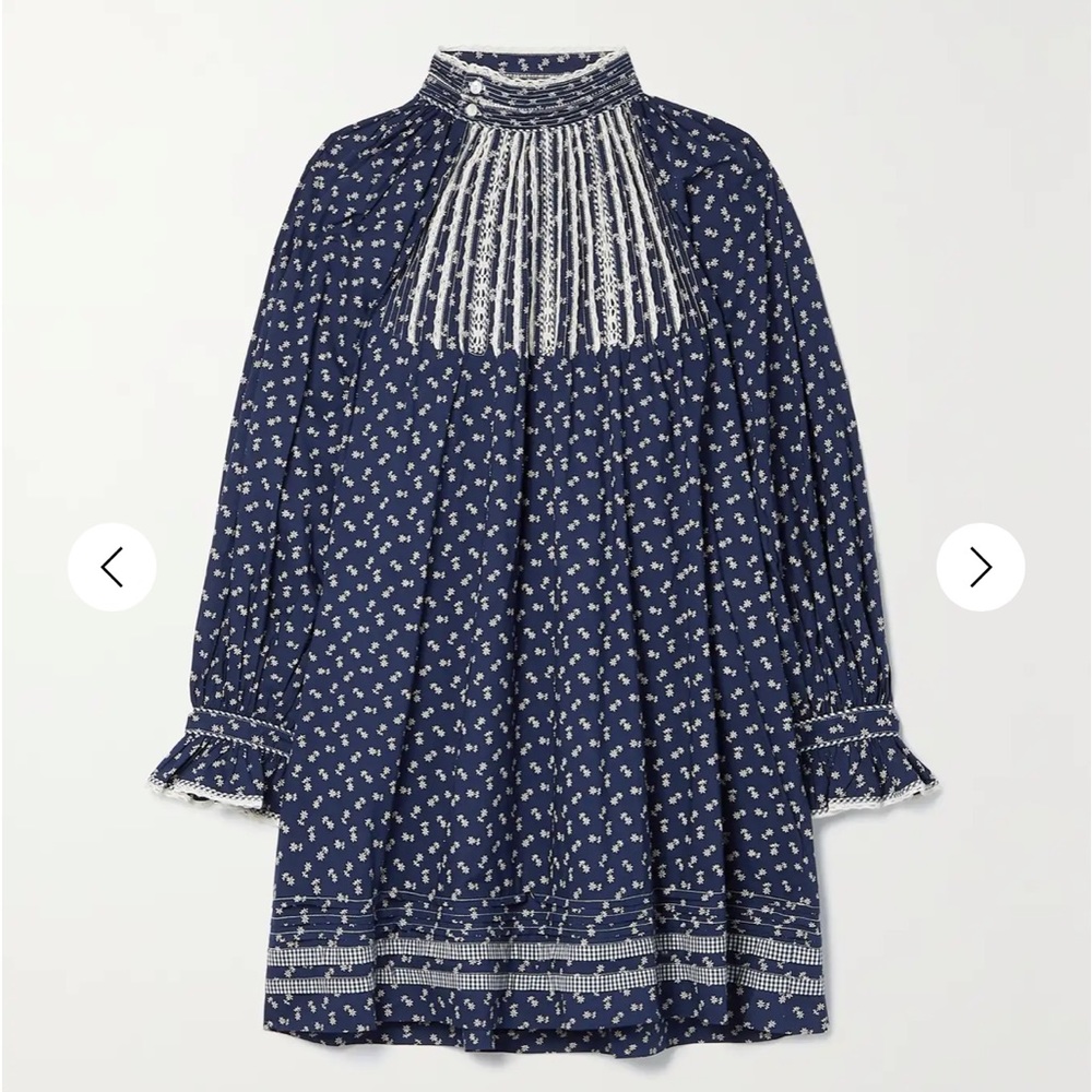 NWT Doen Beatrice dress in inidigo calico - size L